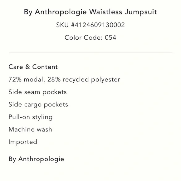 ✨ Anthropologie Waistless Jumpsuit Sz L/XL P - Picture 5 of 6